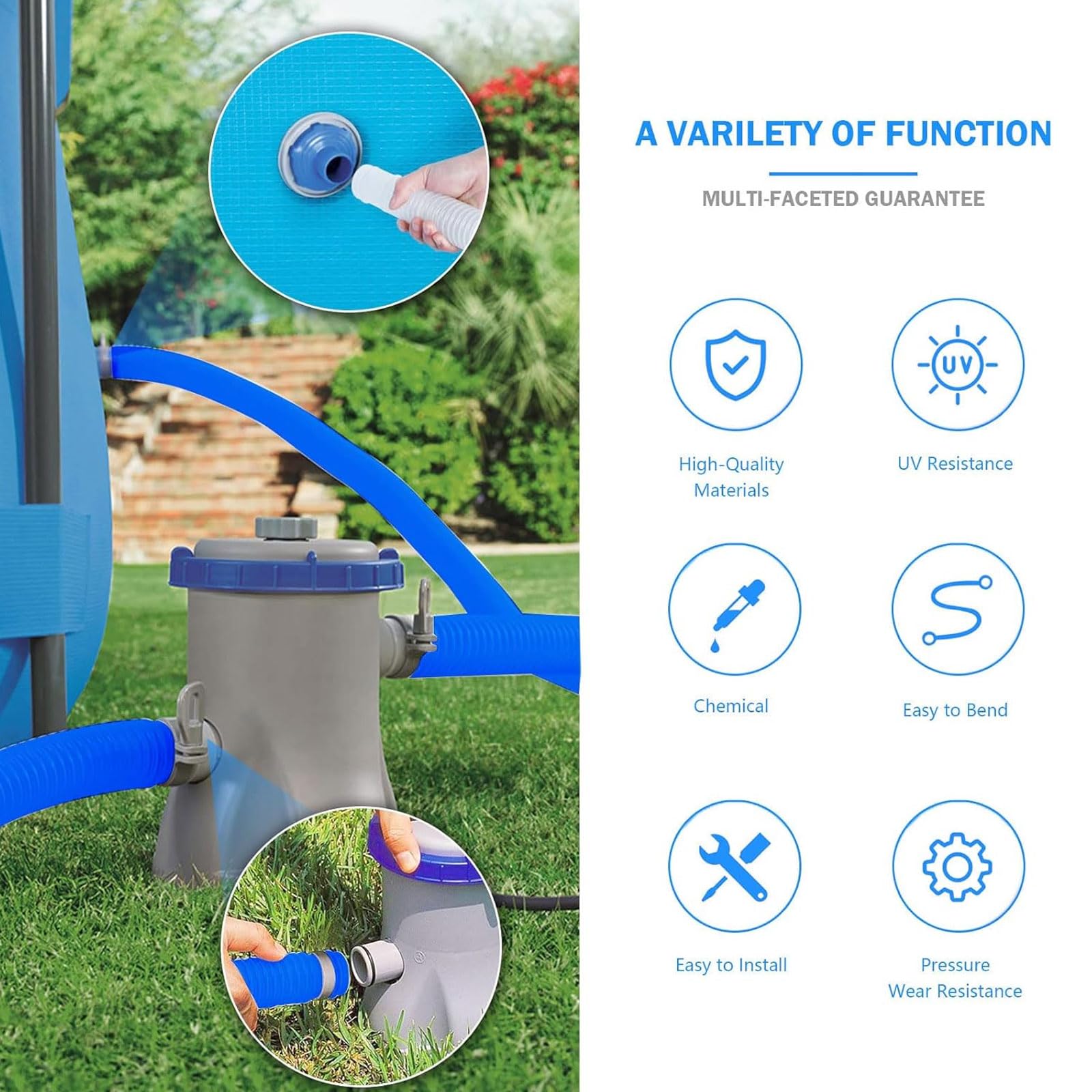 Tubo flessibile di ricambio per piscina Intex Coleman, 3,17 cm, confezione