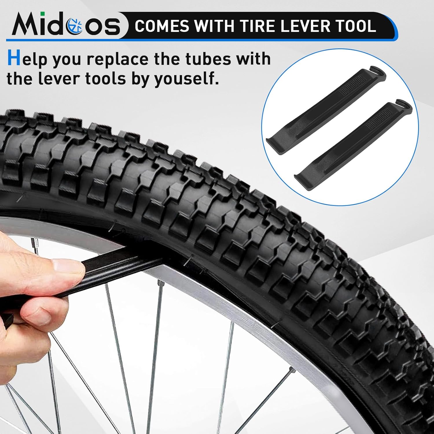 2 Pack 26x2.10 Mountain Bike Tires, 26x2.10 Bike Tire and Tube with Schrader Valve, 56-559 26 Inch Folding Replacement Mountain Bicycle Tires with 2 Tire Levers Fit for 26 X 1.95/2.10/2.125