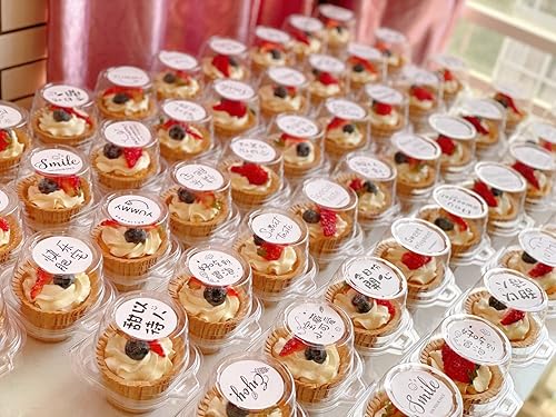 Miniatura 5 de i-CHONY Soporte individual para cupcakes, cúpula de plástico transparente, portador de magdalenas, contenedores para magdalenas, cajas (50 unidades)