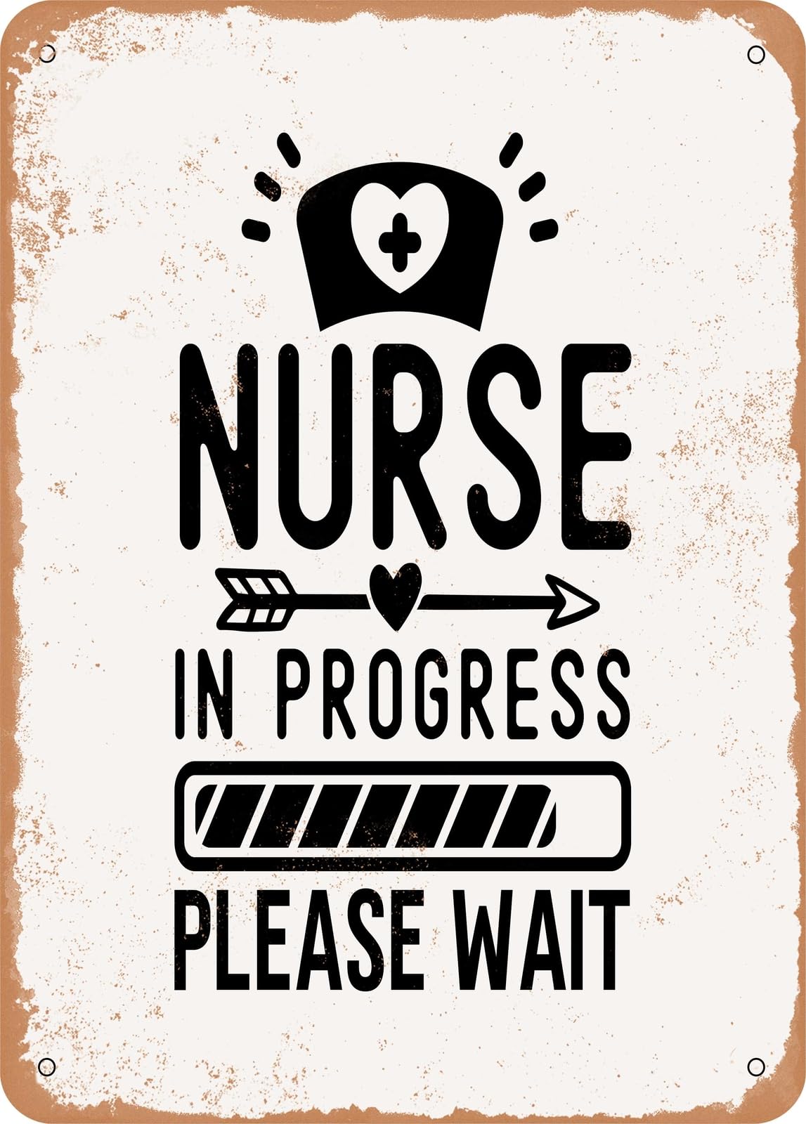 Miaomansenstore Metal Sign - Nurse In Progress Please Wait - 3 - Vintage Rusty Look Home Decor