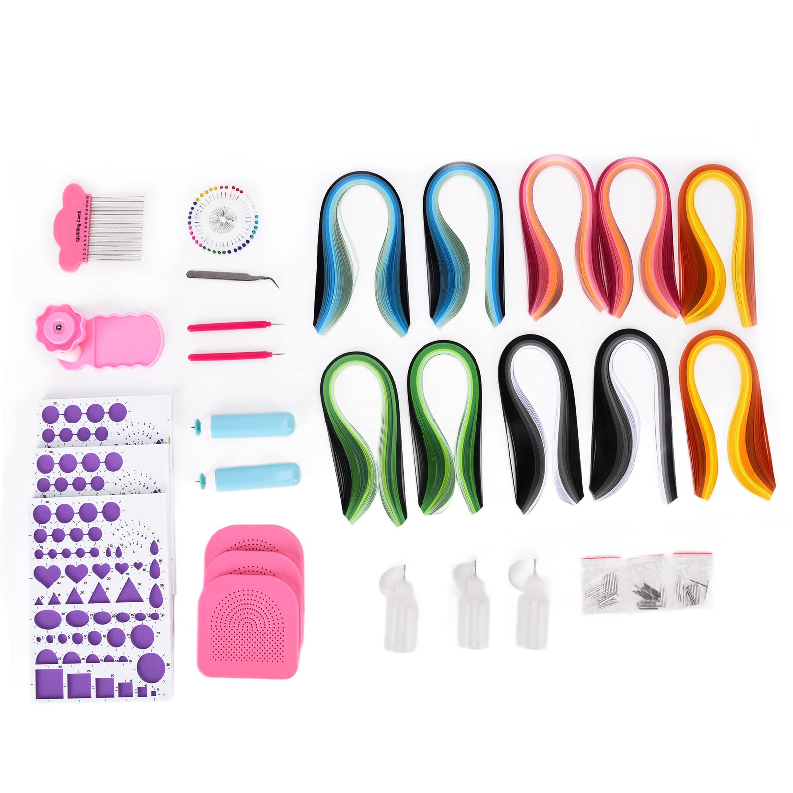 Kit d'art en papier quilling, pour la fabrication de cartes DIY, stylo quilling électrique, ensemble d'artisanat complet avec boîte de rangement, disques d'enroulement,