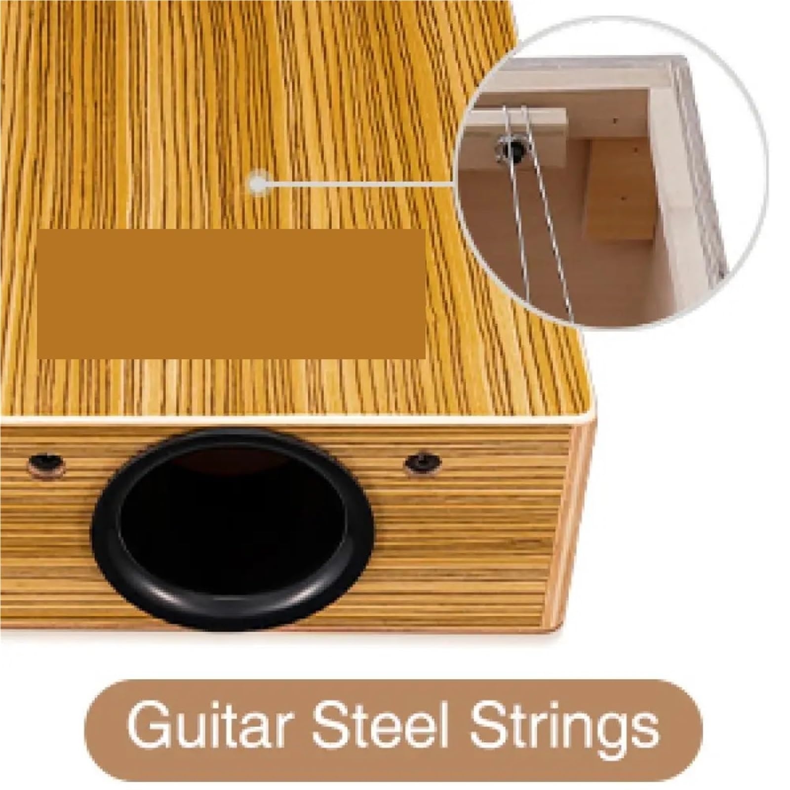 Cajon Cajon in legno con chitarra, strumento a percussione compatto in miniatura tracolla e borsa portaoggetti, tamburo musicale a mano