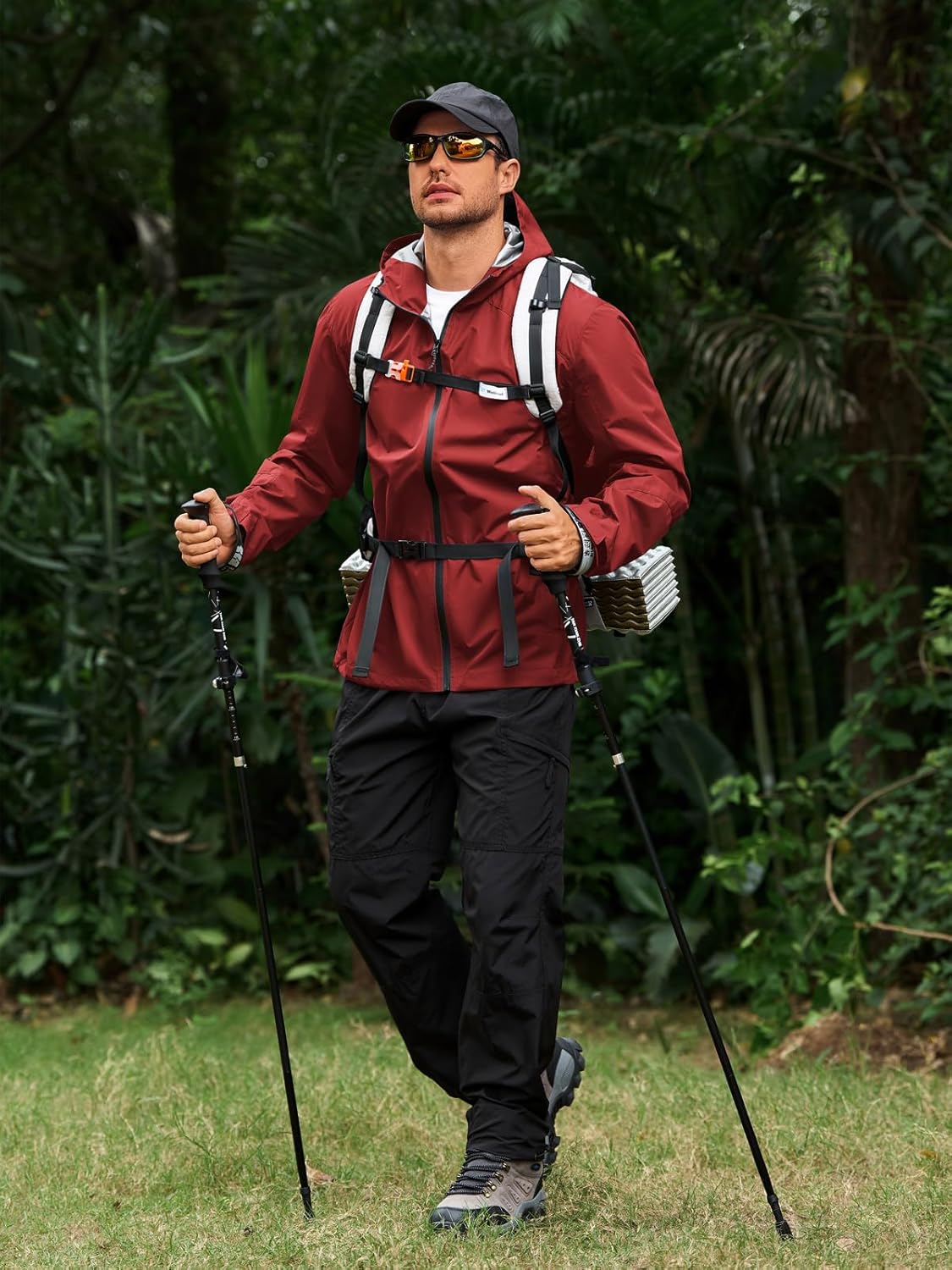 Yousify Mens Waterproof Shell Jacket Full Zip Hooded Raincoat Lightweight Windbreaker for Cycling Hiking Golf Outdoor - Image 5