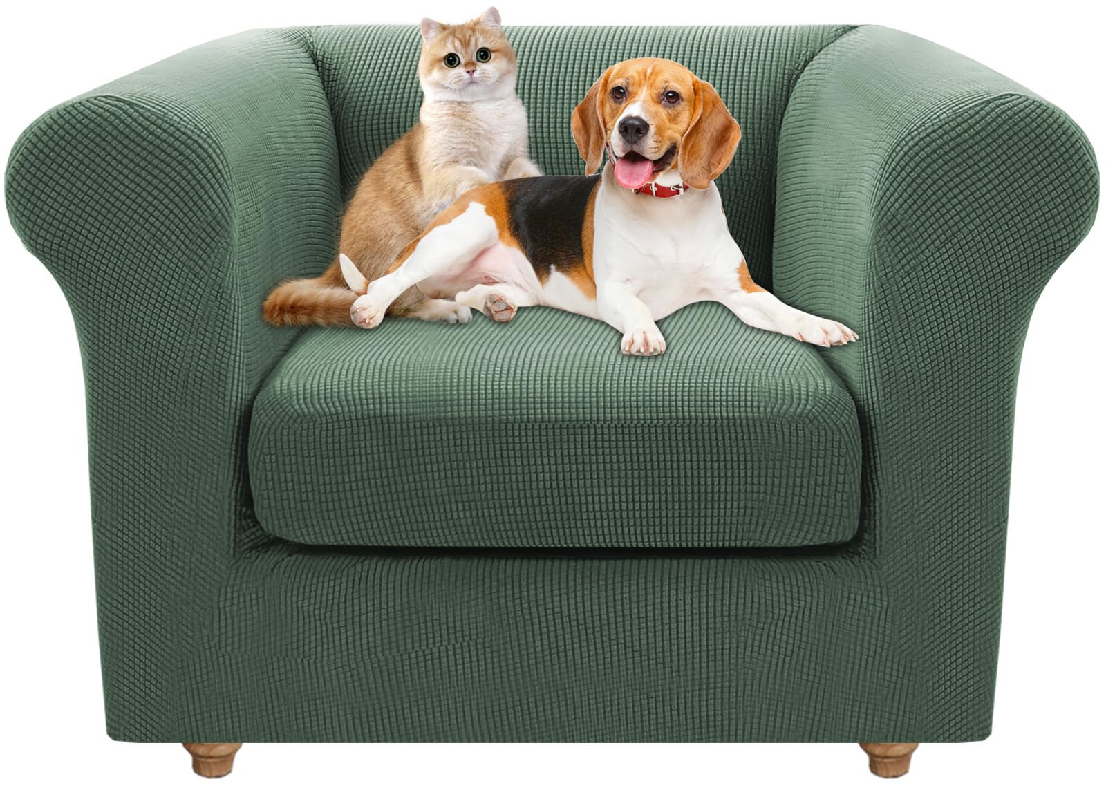Housse de canapé extensible 2 places Chesterfield avec 2 housses de coussins lavables