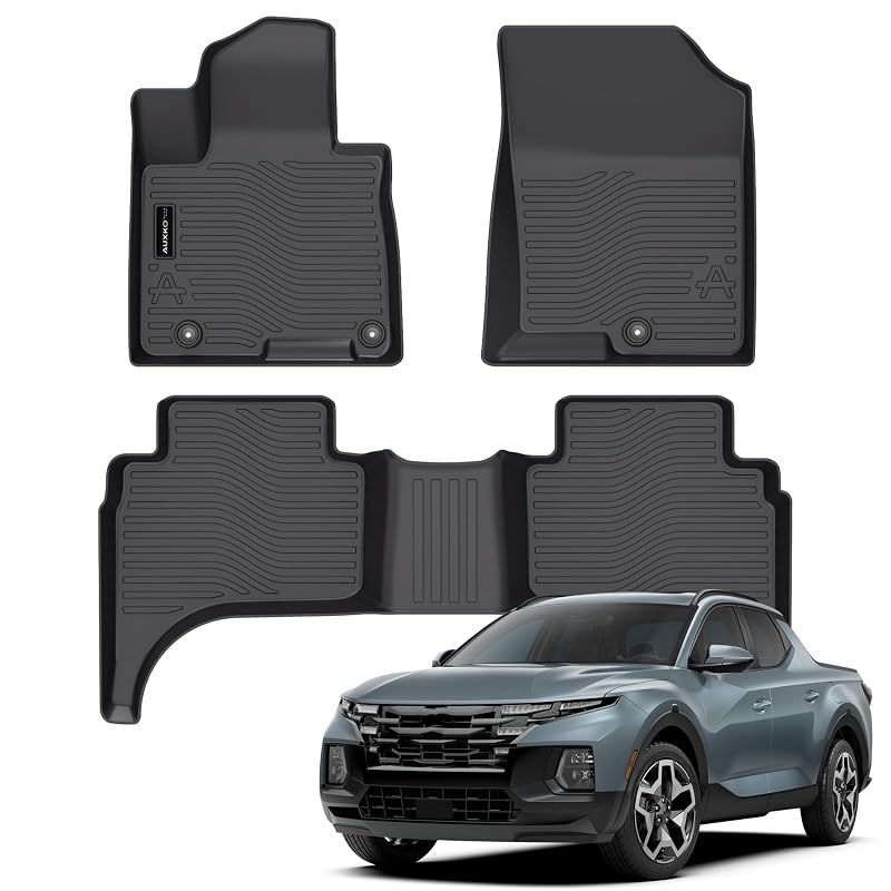Tapetes automotivos e forro para porta-malas em TPE AUXKO para Hyundai Santa Cruz 2022–2026, preto, kit com 3 peças