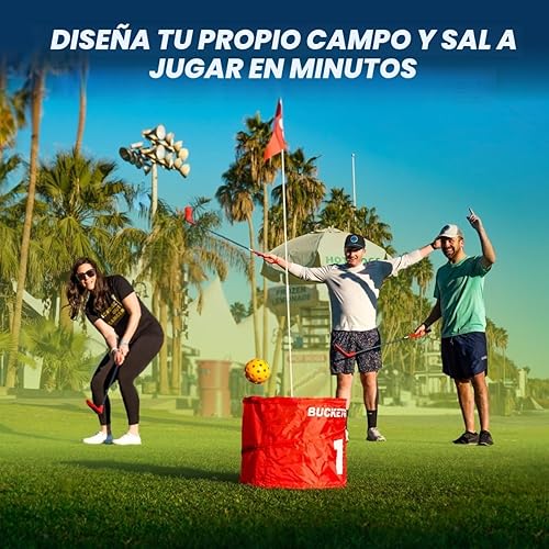 Miniatura 3 de bucketgolf Juego Original de Viaje de 3 Hoyos  Juego de Golf #1 para Patio Trasero para Adultos. Ideal para Patio, Playa, Parque, Campamento y