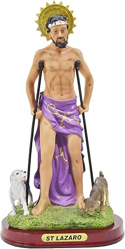 Estatua de Santa Lázaro Estatua de San Lázaro Escultura en resina Decoración del hogar (8 pulgadas) disponible en Yaxa Guatemala