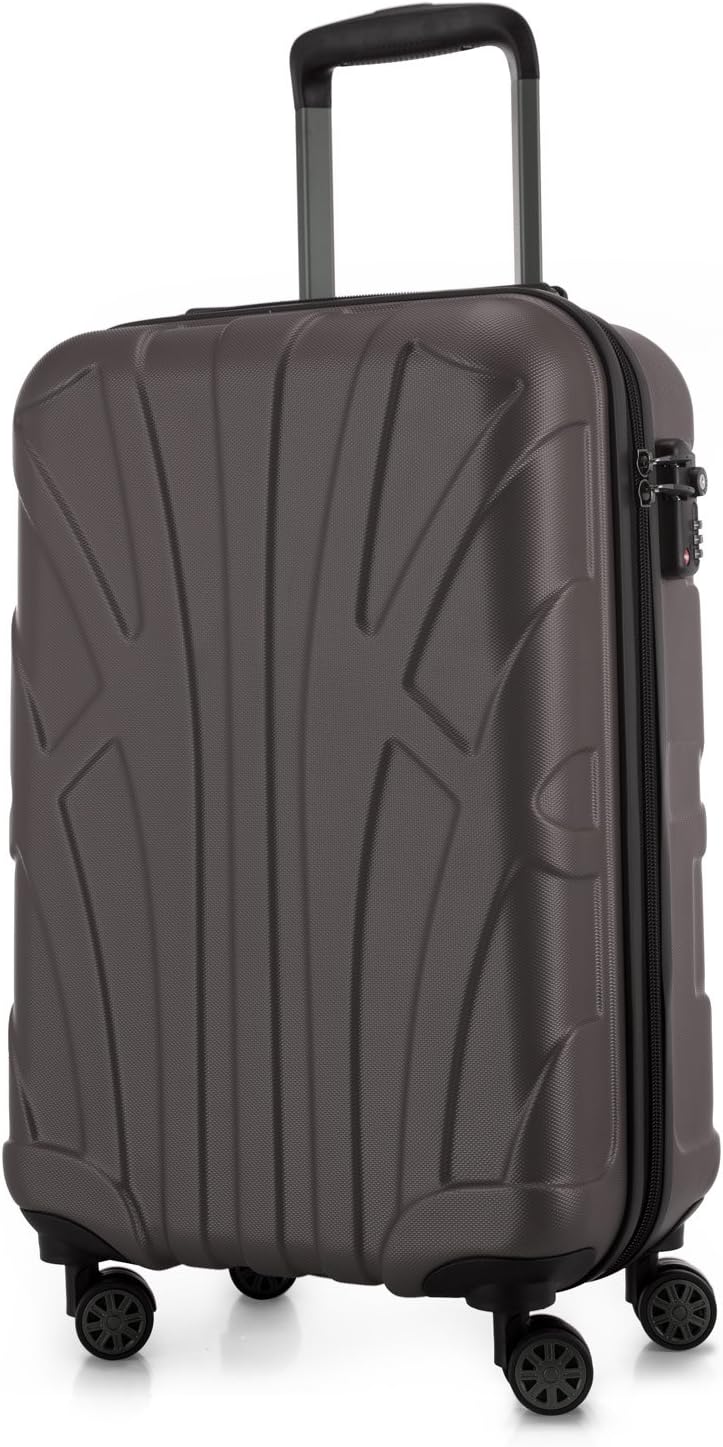 Suitline - Hand Luggage, Cabin Trolley, Hardshell Suitcase, 100% ABS, 55 cm, 34 liters, Titan