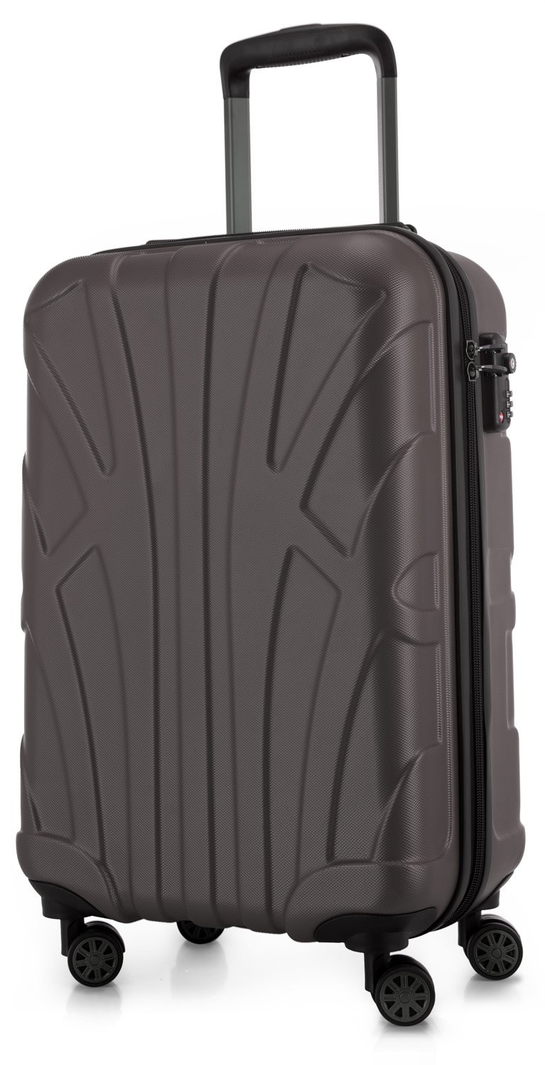 Suitline - Hand Luggage, Cabin Trolley, Hardshell Suitcase, 100% ABS, 55 cm, 34 liters, Titan
