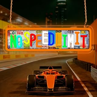 No Speed Limit Neon Signs for Wall Decor,No Speed Limit Sign for Gamer Boys Gifts Room,Gaming Man Cave Garage Bedroom Vintage Style Wall Decor,Gifts for Racing Game Lovers