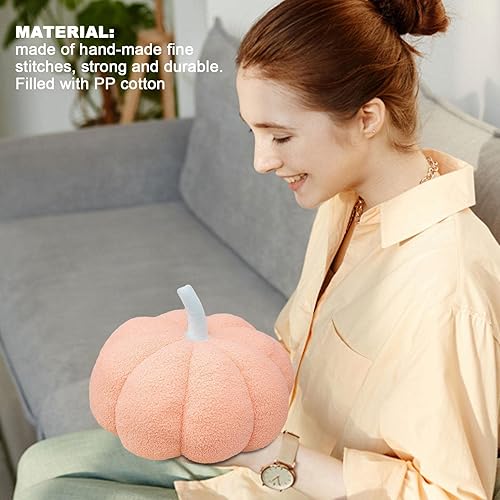 Miniatura 3 de Almohada de calabaza de felpa, calabaza de peluche, juguete de peluche de calabaza de 8 pulgadas, suave almohada decorativa de calabaza de
