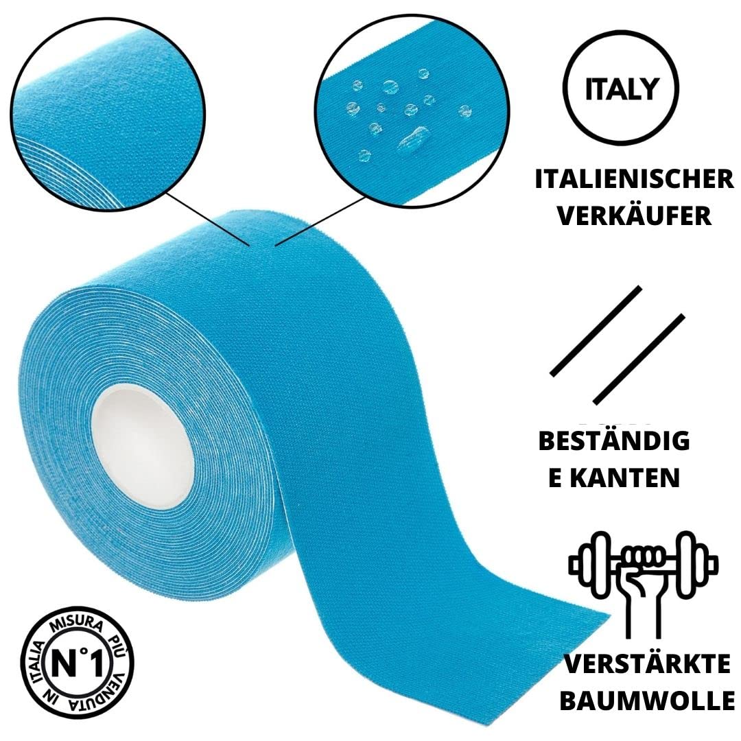 TAKE SPORT® Kinesio | sporttape | physio tape | Tape Kinesiologie | kinesiologie tape | kinesiotapes | tape kinesio | kinesio tape | kinesiotape | tapes 12 Rollen, 5 x 5 m, 95% Baumwolle, 5% Elasthan
