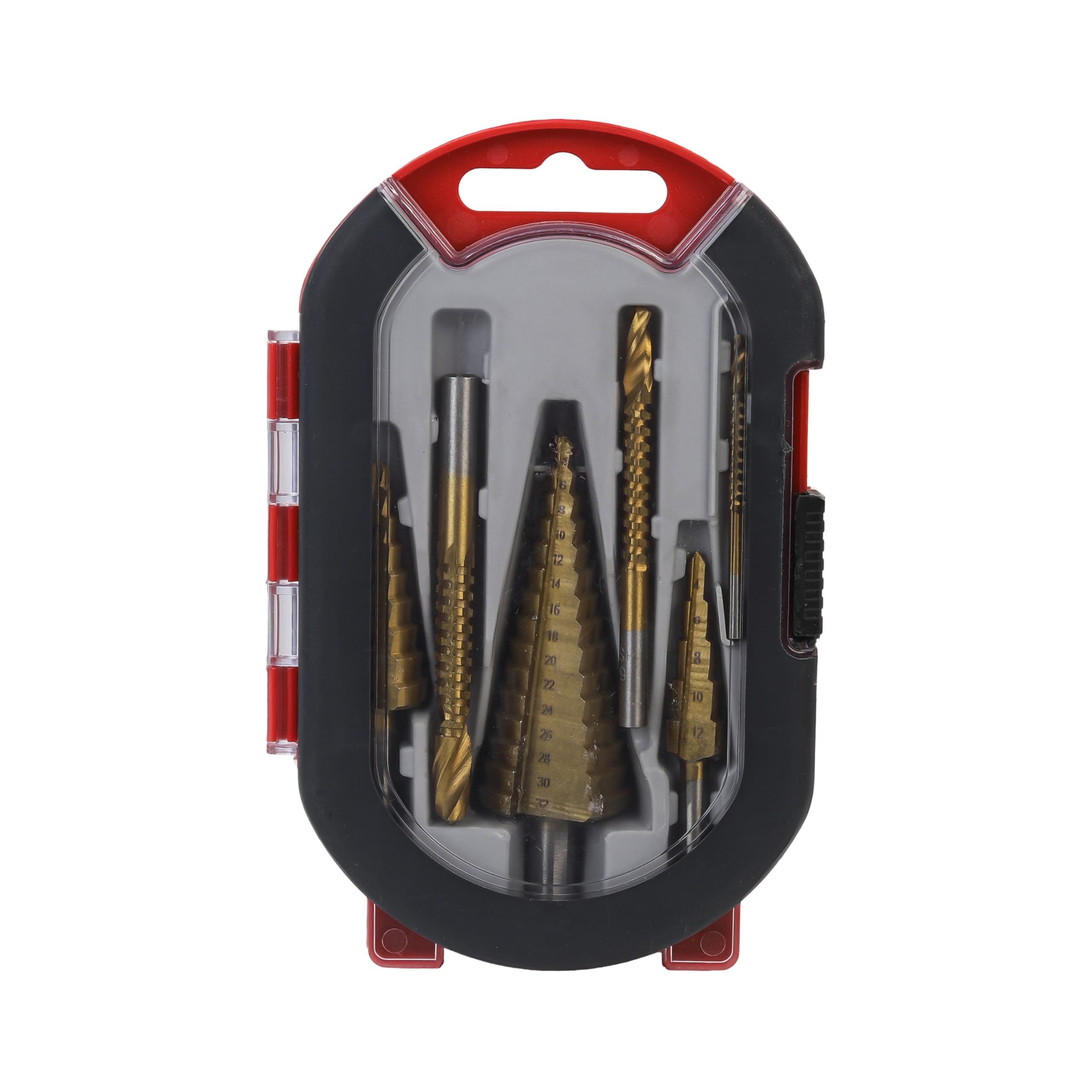 Spartan 6 Pcs Titanium Coated Drill Bit Set, High Speed Steel Step Drill Bit 4-12mm / 4-20mm / 4-32mm and Twist Drill Bits 3mm / 6mm / 8mm/9mm for Metalworking, Woodworking with Storage Box Pack of 1 - Image 2 thumbnail
