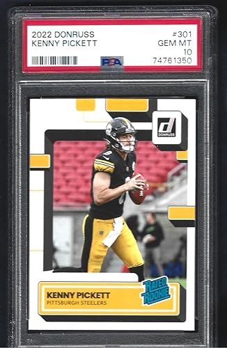PSA 10 KENNY PICKETT PANINI DONRUSS ROOKIE CARD STEELERS STAR YOUNG QUARTERBACK GRADED PSA GEM MINT 10