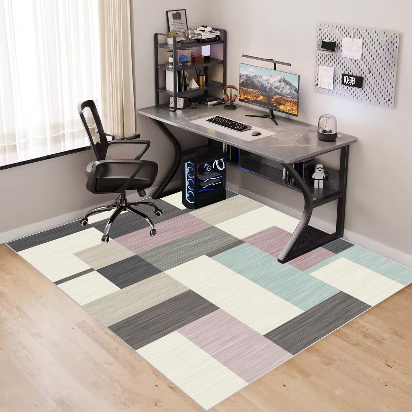 90 x 120 cm Heavy Duty Office Chair Mat for Carpeted Floor Computer Gaming Desk Chair Mat for Carpet Hard Floor Protector Mat for Rolling Chair Carpet Protector Chair Mat Floor Mat for Office Chair - Image 2