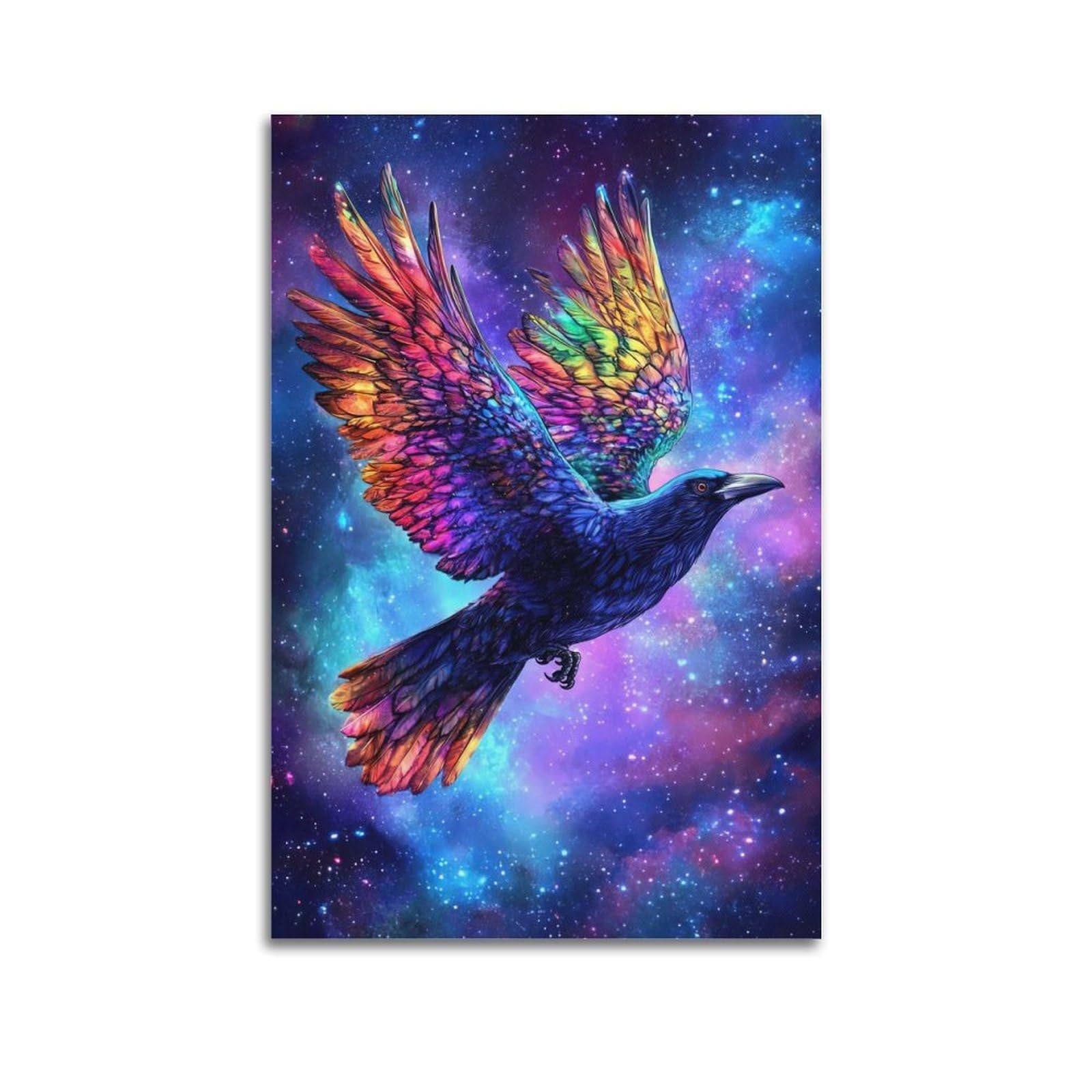 WZKTCL Animal Poster Raven in The Stars Poster Decorative Painting Canvas Wall Posters And Art Picture Print Modern Family Bedroom Decor Posters 20x30inch(50x75cm)