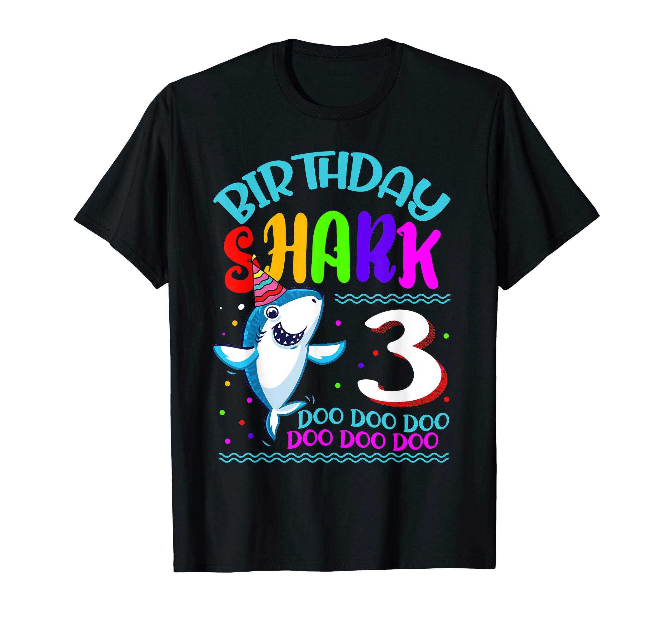 Kids Baby 3 Years Old 3rd Birthday Shark Doo Doo Doo Cute T-Shirt