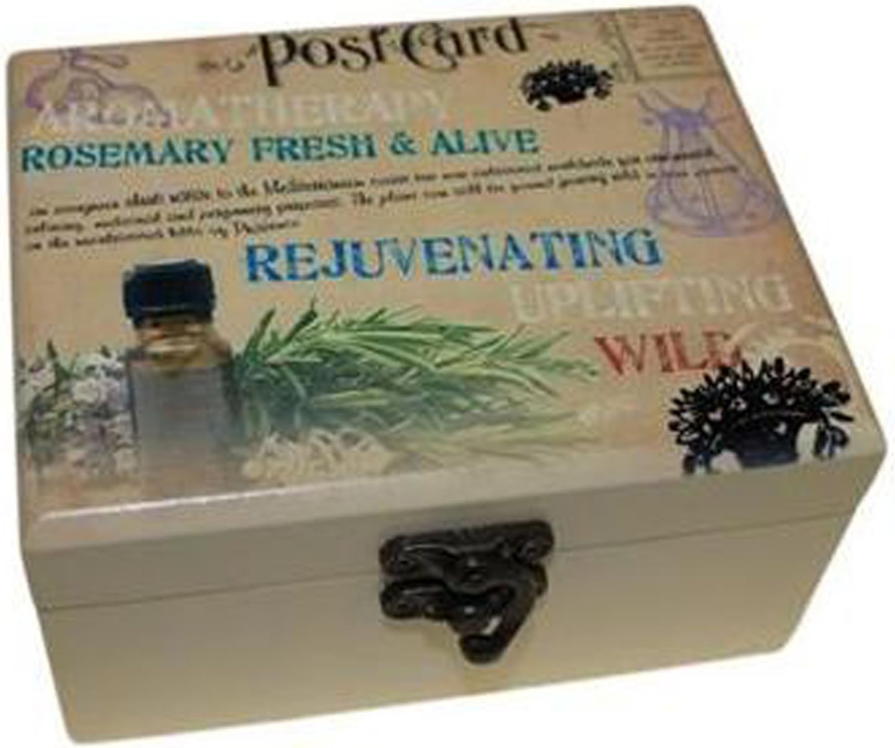 Aromatherapy Essential Oil Box For 12 Bottles (Rejuvenating Vintage Style)