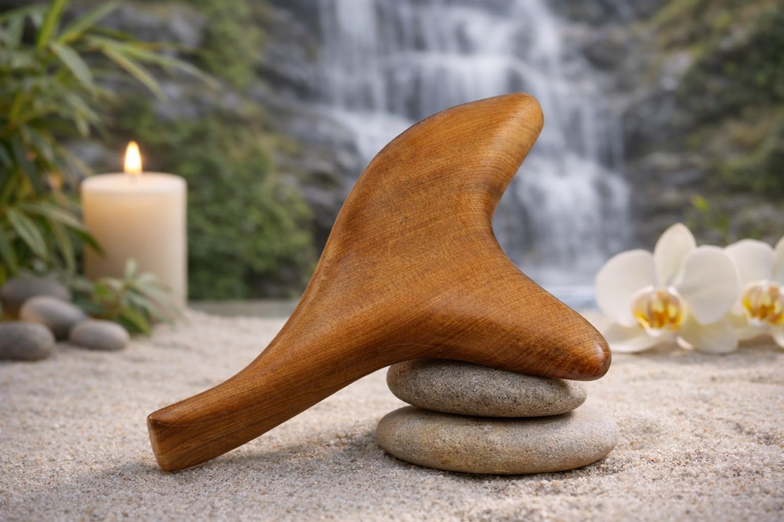 FA INDUSTRIES® Wooden Massage Stick Acupuncture Massage Rod Acupuncture Point Rod Foot Massage Tool Camphor Wood Triangle Foot Massage Device-image-13