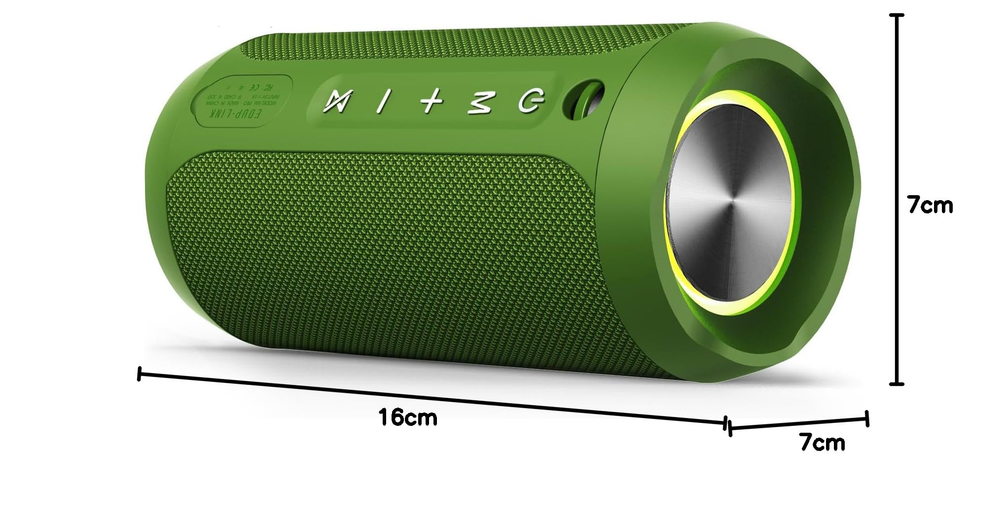 EDUPLINK waterbestendige draagbare bluetooth-luidspreker — 20W draadloze luidspreker voor 20 uur afspelen, TWS dual, rgb-verlichting en TF sleuf — perfect voor strand en zwembad, groen
