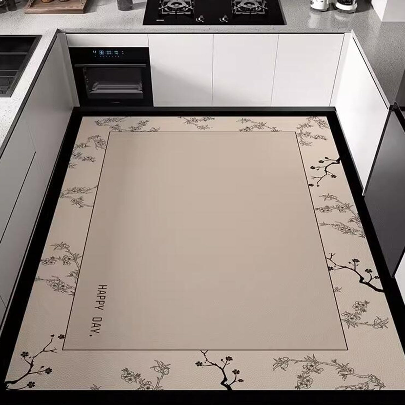 Kitchen Mat, Non-Skid Waterproof Rugs, Comfort Standing Desk Mat, PVC Waterproof Non-Skid Kitchen Rugs, Absorbent Runner Rugs for Kitchen, Kitchen Mats for Floor(Size:120 x 160cm,Color:B)