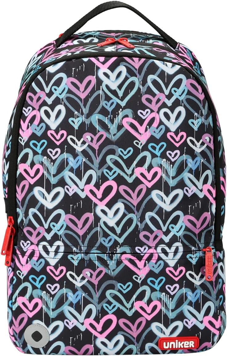 UNIKER Graffiti Backpack, Designer Laptop Backpack for 15.6 Inch Work,Water Resistant Backpack Computer Bag,HeartBeat‌