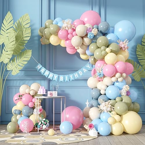 Vista 53 de Kit de arco de globos rosa morado, kit de arco de globos azul, rosa y morado, arco de globos rosa intenso, guirnalda de globos rosa intenso