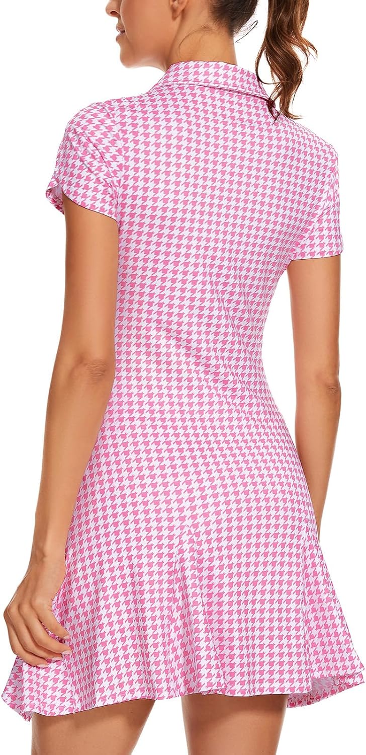 LURANEE Athletic Dress for Women Petal Short Sleeve Tennis Dresses with Shorts and Pockets Flowy Golf Outfits - Image 3