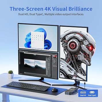 DreamQuest Mini PC Intel N95 12GB DDR5 RAM 512GB SSD Windows 11 Pro | Mini Desktop Computer with Dual Type-C, HDMI 4K display, WiFi 6, Bluetooth 5.3, USB 3.2 and Smart Fan for home office