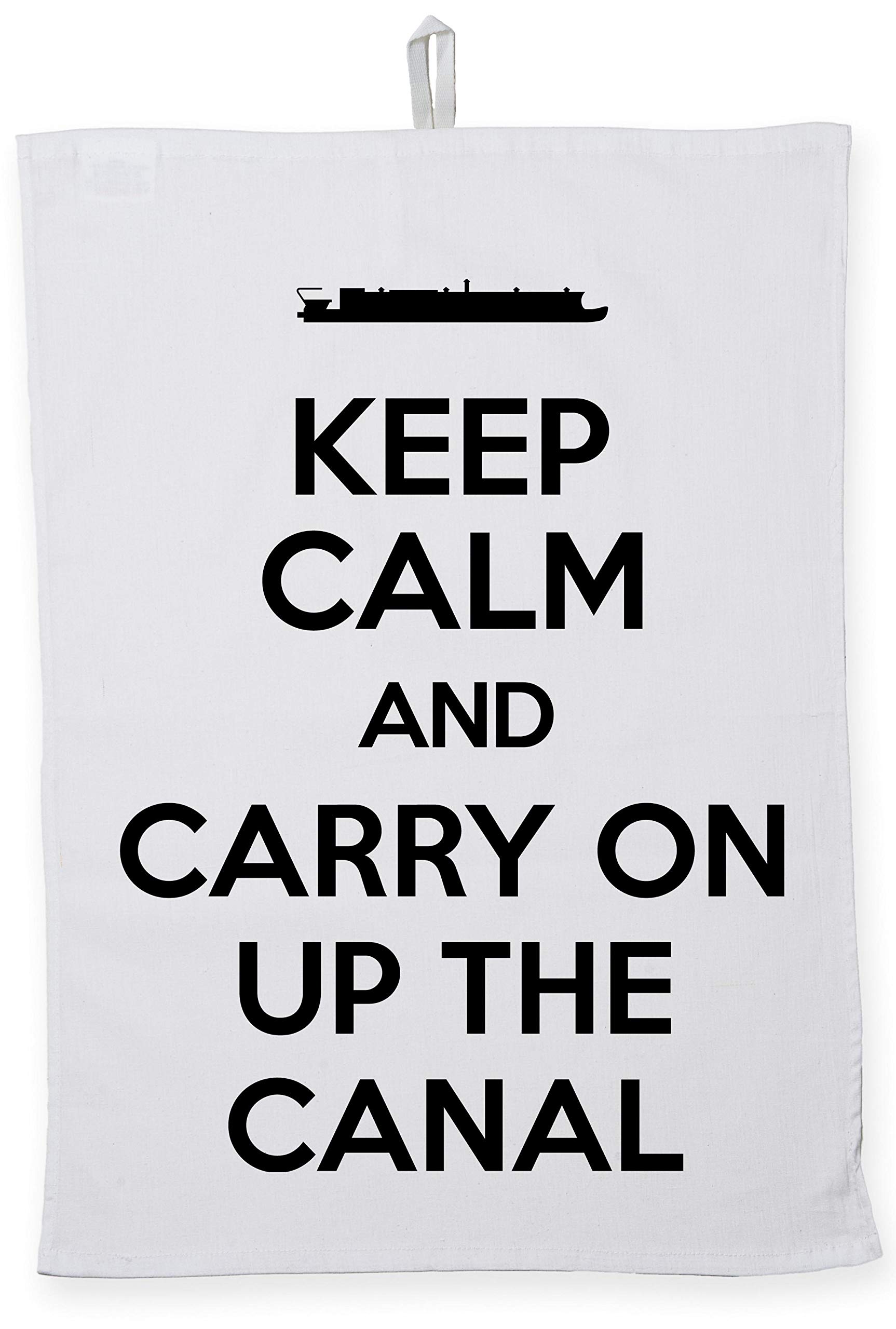 Hippowarehouse Keep Calm and Carry On Up the Canal Tea Towel Eco Printed Dish Cloth Kitchen accessory 50cmx70cm 100% Cotton