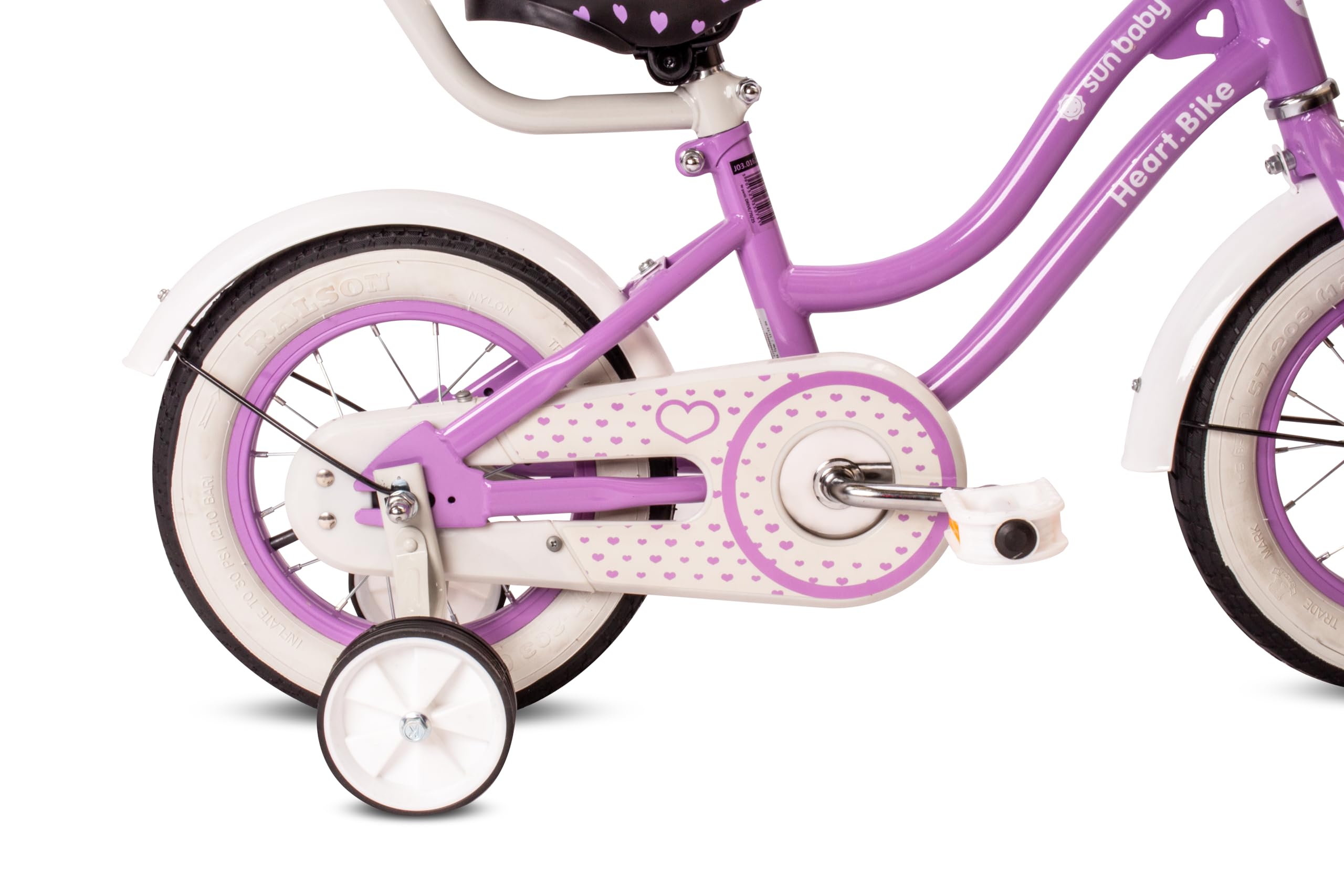 sun baby Bicicleta para niñas Heart Bike, tamaño de Rueda 12 14 16 Pulgadas, con Barra de Empuje Desmontable, Bicicleta Infantil para niñas de 2 a 6 años — view 4