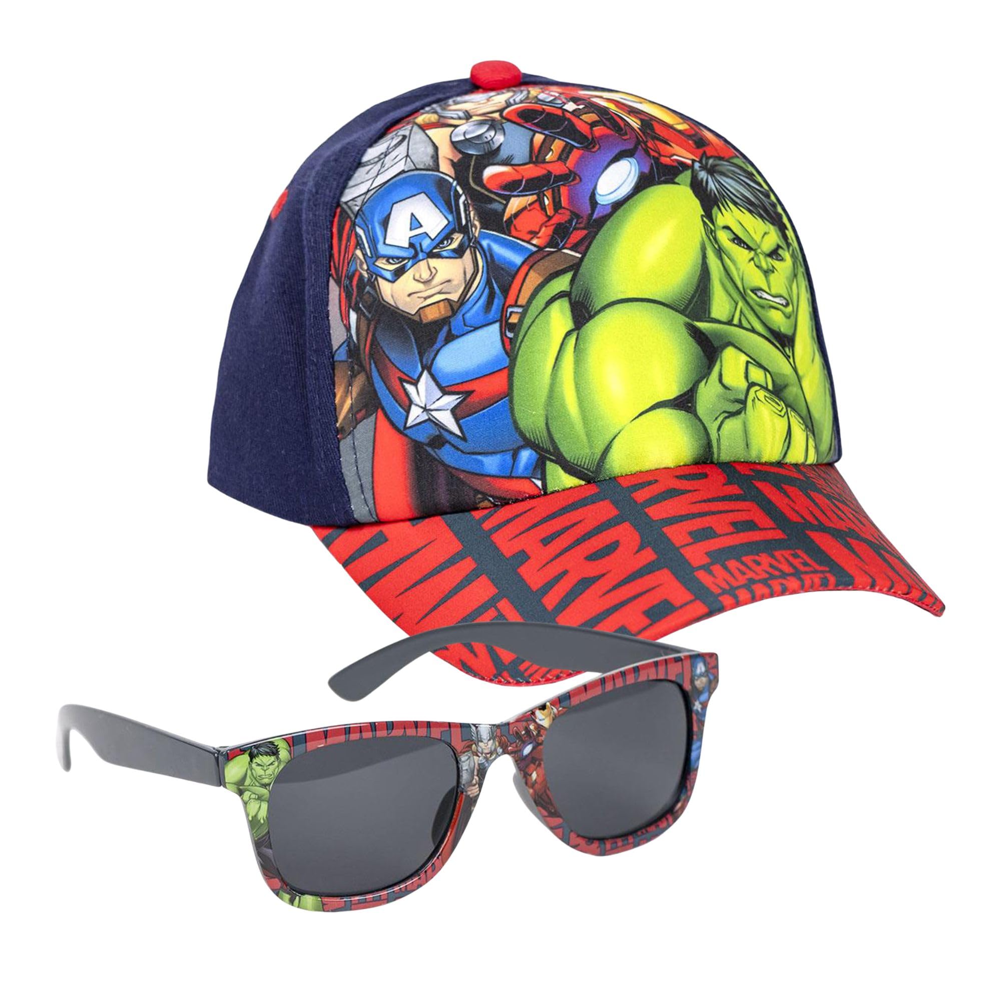 Avengers Cap and Sunglasses Set, Unisex Kid's, Multicolor, Standard