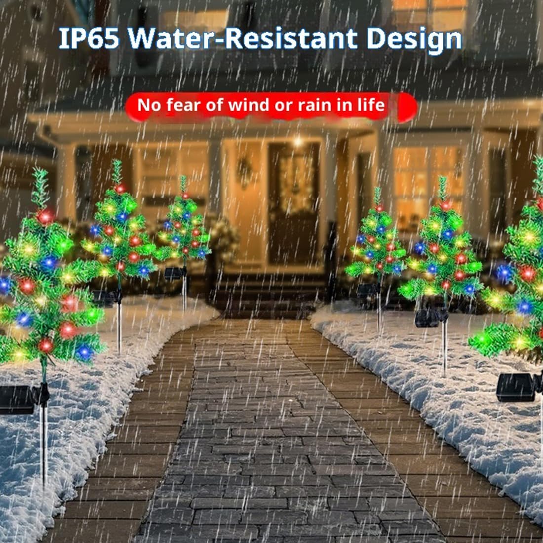 Solar Christmas Tree Lights Holiday Decorations, 2026 Waterproof Solar Outdoor Christmas Tree, LED Solars Christmas Trees, Mini Christmas Decor for Outside/Garden/Patio/Lawn (3*D)