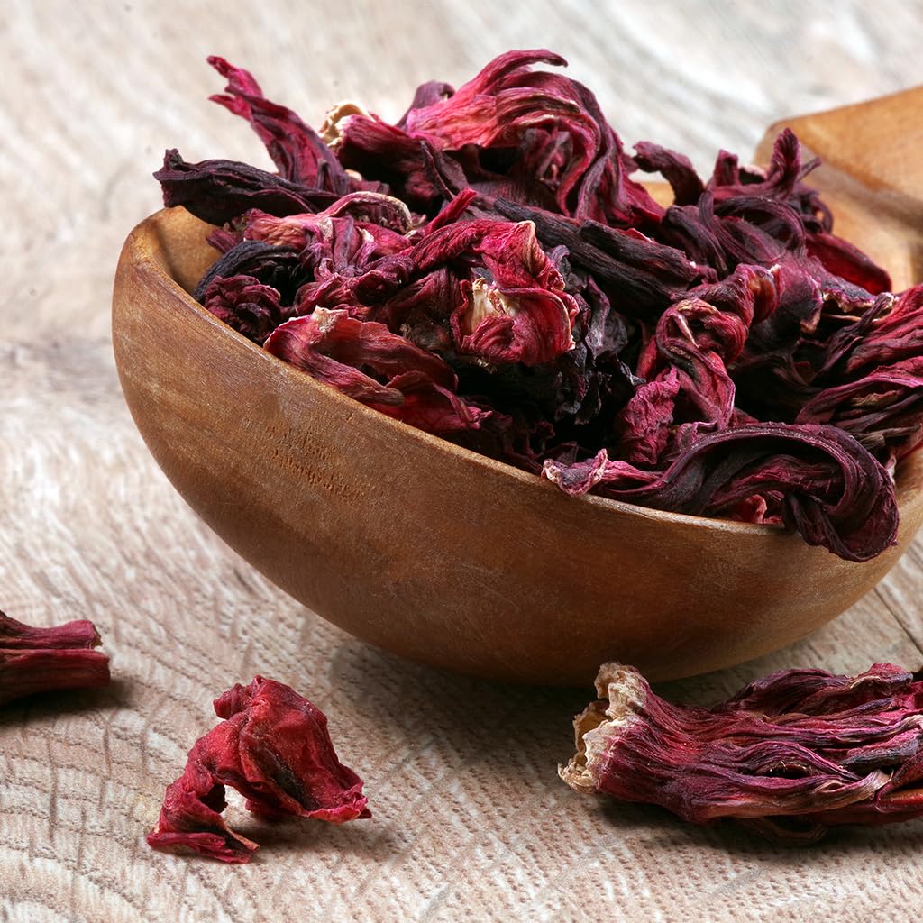 2lb Dried Hibiscus Flowers Bulk perfect for Tea and Mexican Agua Fresca, Flor de Jamaica, Zobo Sorrel Whole Flowers and Petals by 1400s Spices