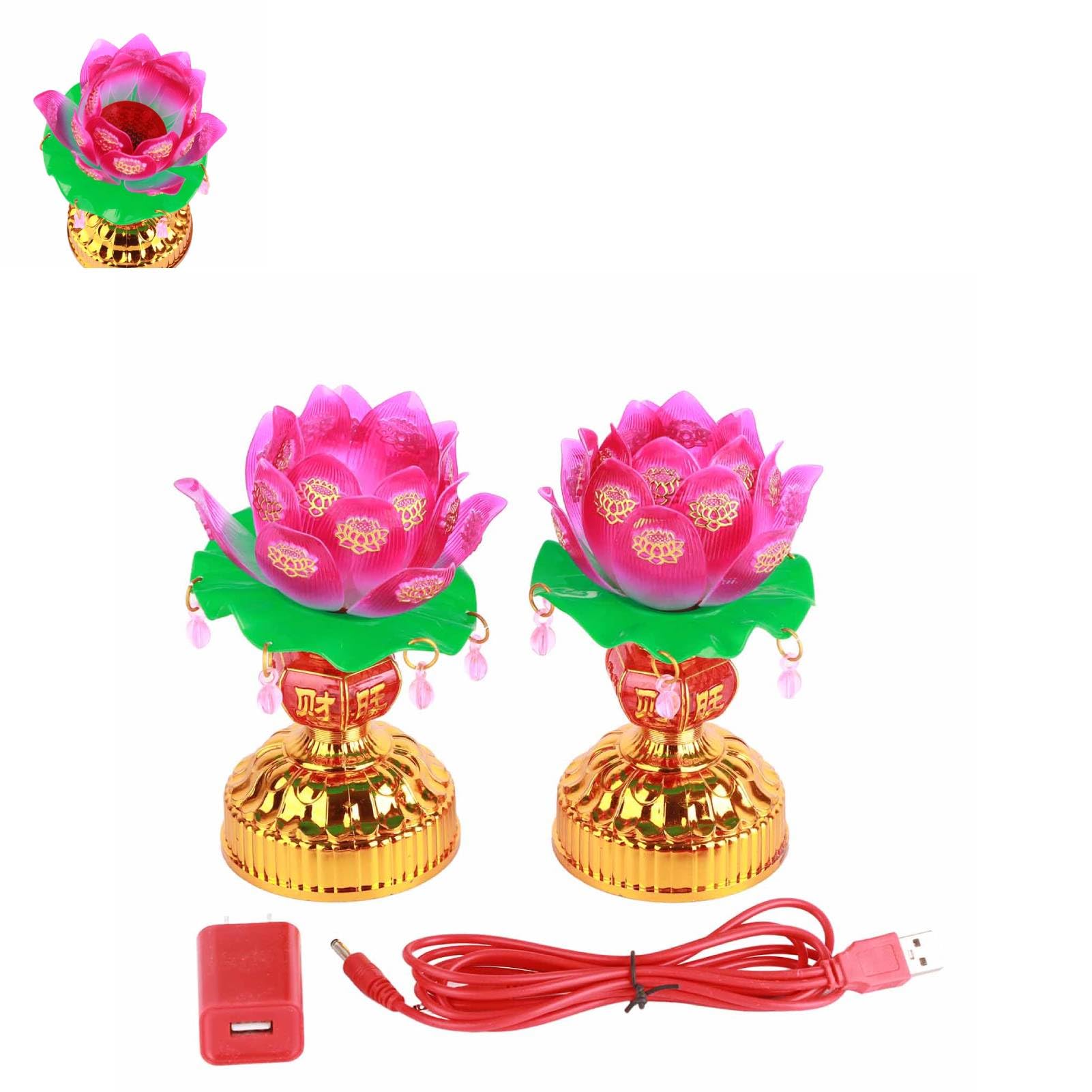 LED Lotus Buddhist Lamp,Buddha Lotus Lamp USB Powered Light Transmitting Engraving Pattern Household LED for Buddha Occasion(5inch)