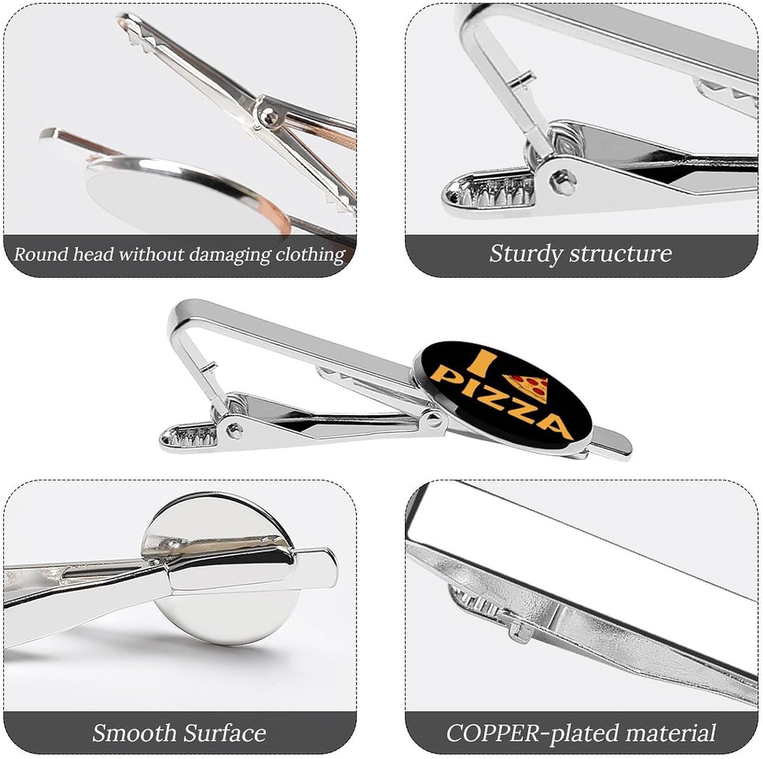 I Love Pizza Tie Clip Fashion Jewelry Necktie Pin for Wedding Busiess Office Accessories