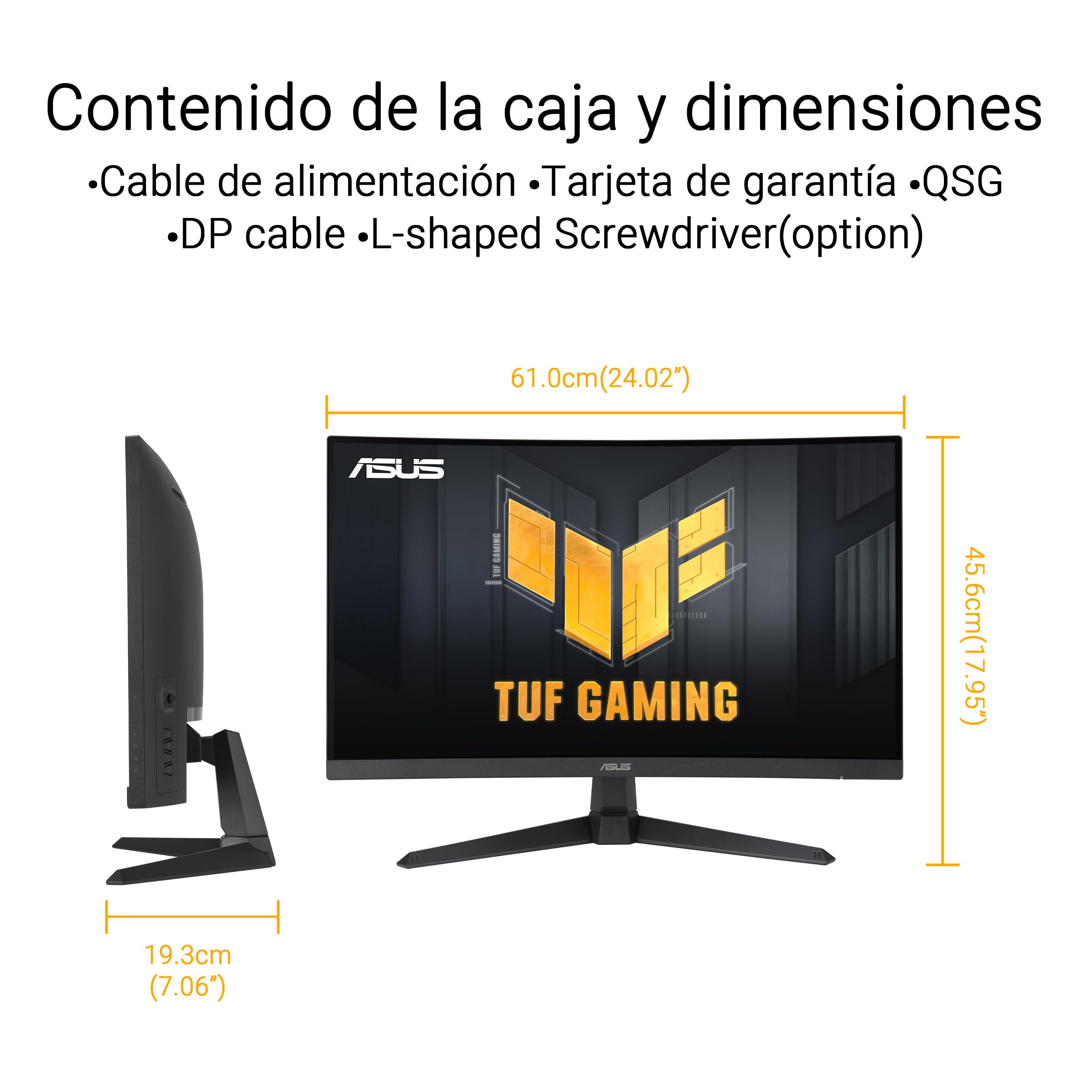 ASUS TUF Gaming VG27VQM1B - Monitor Gaming de 27 Pulgadas Full HD, Curvo, 280 Hz, ELMB, 1 ms de Tiempo de Respuesta, FreeSync Premium, 90% DCI-P3, DisplayWidget Center | ELMB Sync, 1ms, 90% DCI-P3, altavoces integrados, FreeSync Premium, curva 1500R, cent