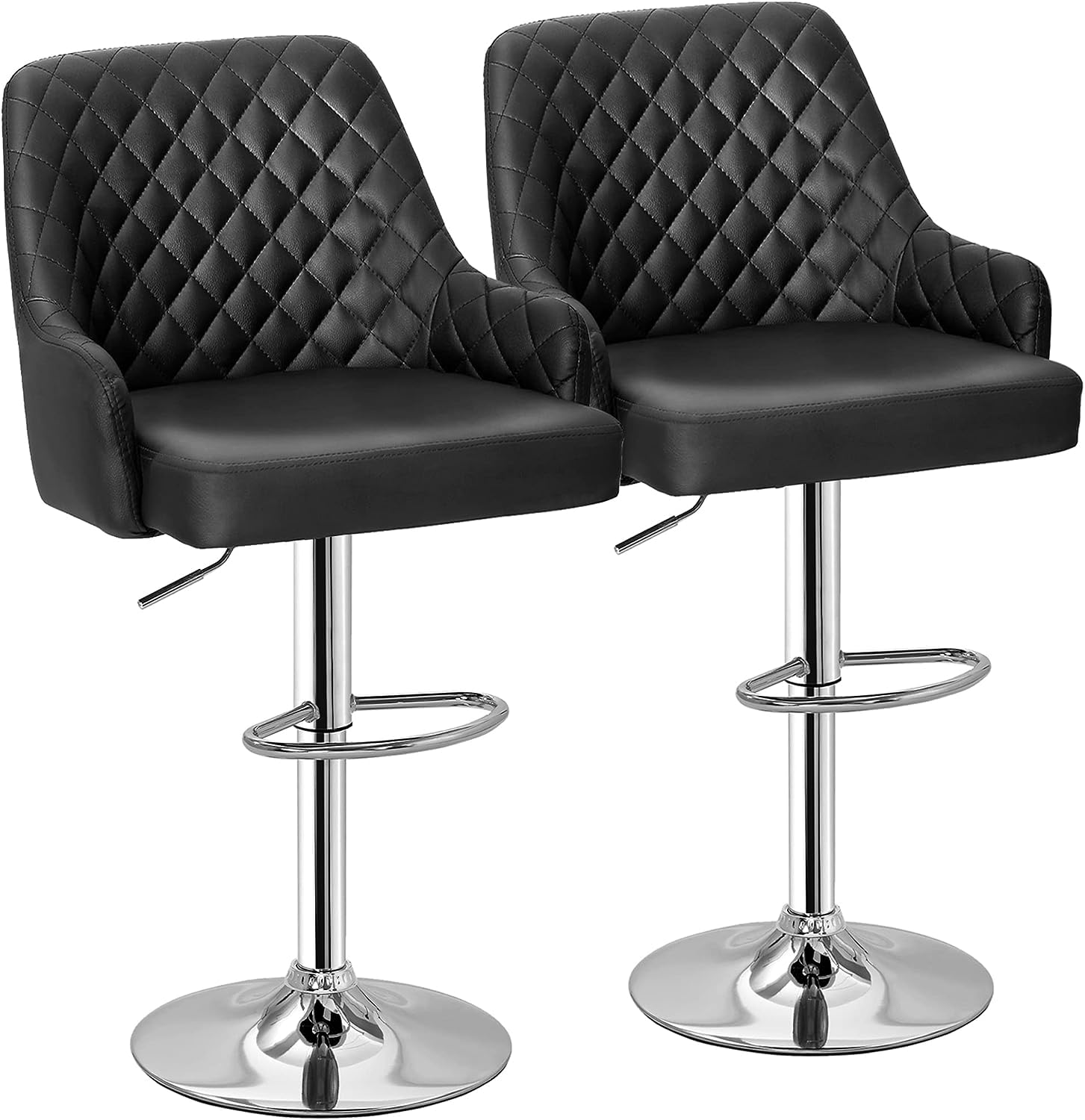 VECELO Adjustable Bar Stools with Back, Bar Height Stools for Kitchen