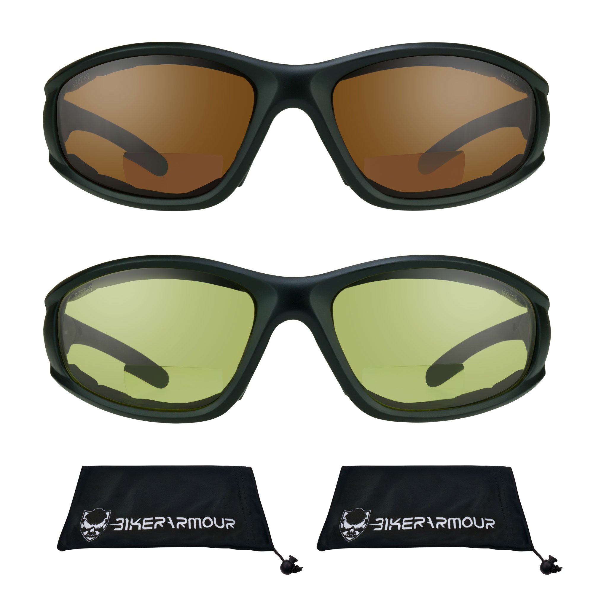 Buy Bifocal Motorcycle Sunglass Reader Z87 Safety Padded Mens. Fit Large Head Sizes. Online at
