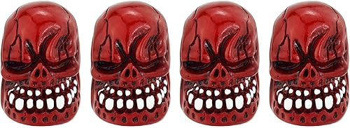 Vista 10 de Lunsom Tapas de vástago de válvula de neumático de calavera para válvulas de aire de automóvil, cubierta de vástagos de rueda de presión, accesorios