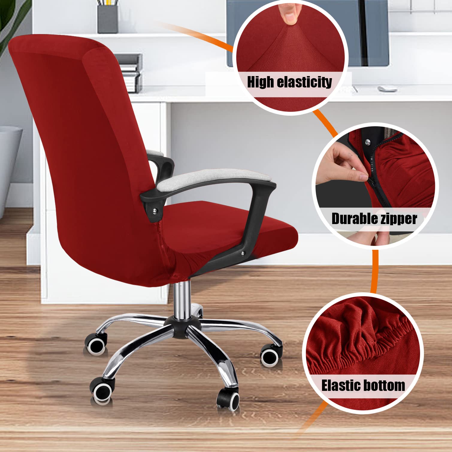 Stoel Armsteun Covers,Een paar Elastische Bureaustoel Arm Covers Computer Stoel Arm Protector (Kleur: Zwart