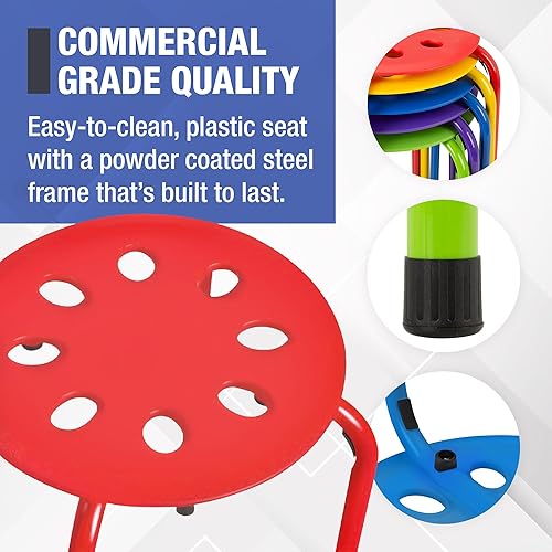 Miniatura 7 de Taburetes apilables Norwood Commercial Furniture de plástico, Color Variado, 5