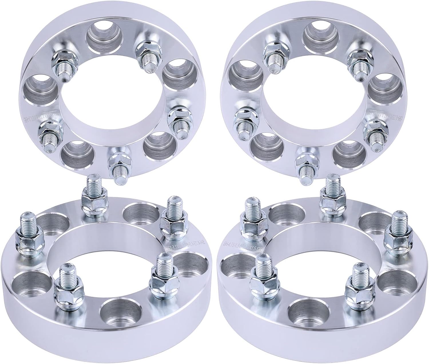 4PC 5x5 to 5x4.75 Wheel Adapters 1.5 Inch with 12x1.5 Studs Compatible with Chevy Dodge-Chrysler 5 Lug 5x127 to 5x120.65 for Caprice Impala Journey Grand Caravan Pacifica Town Country