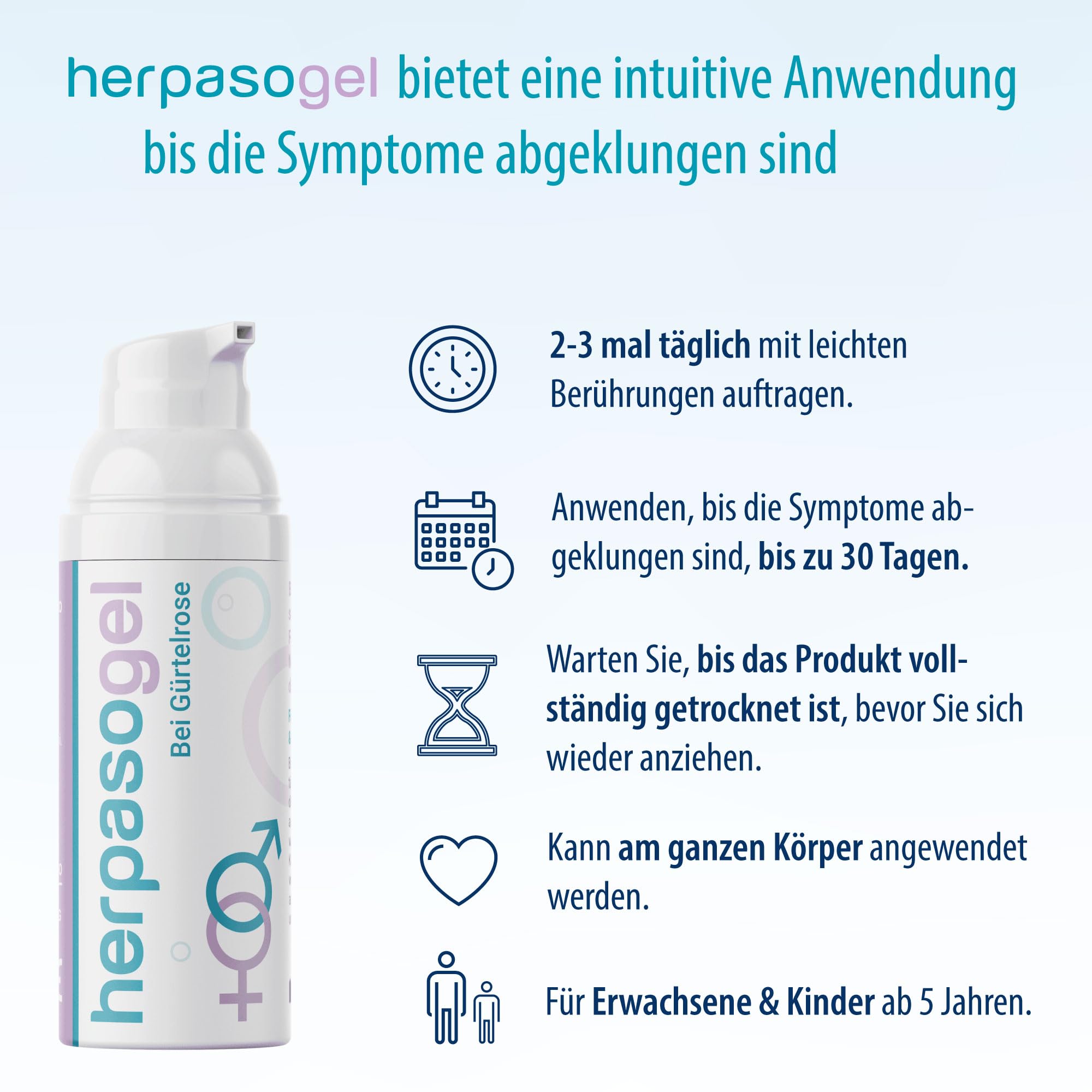 Herpasogel bei Gürtelrose | Fördert die Normalisierung der Haut bei Herpes zoster | Reich an natürlichen funktionellen Inhaltsstoffen