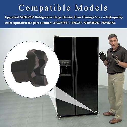 Miniatura 3 de 2 piezas 240328203 para bisagra de puerta de refrigerador, cojinete de cierre de cojinete, repuesto para piezas de refrigerador Frigidaire