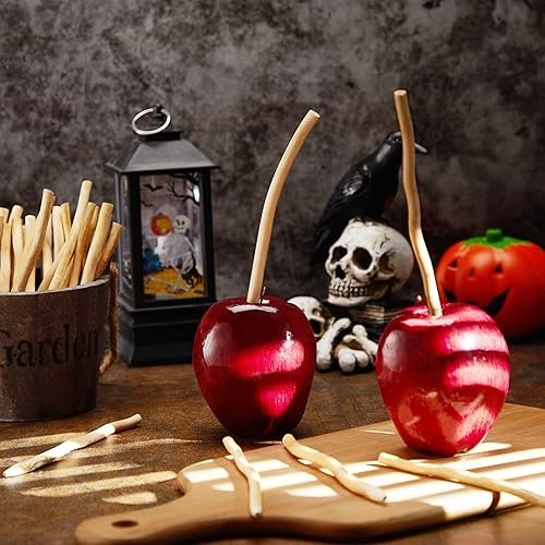 Miniatura 7 de 36 palitos de regalo de rama de Navidad, palitos de manzana de colores, palitos de madera de 6 pulgadas, suministros de barra de dulces de