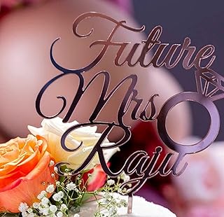 Personalized Future Mrs Cake Topper, Custom Name Cupcake Topper with Heart, Bridal Shower Decor, Calligraphy, Bachelorette, Engagement, Wedding Cake Topper, Hand Lettered, Script, Table Centerpiece