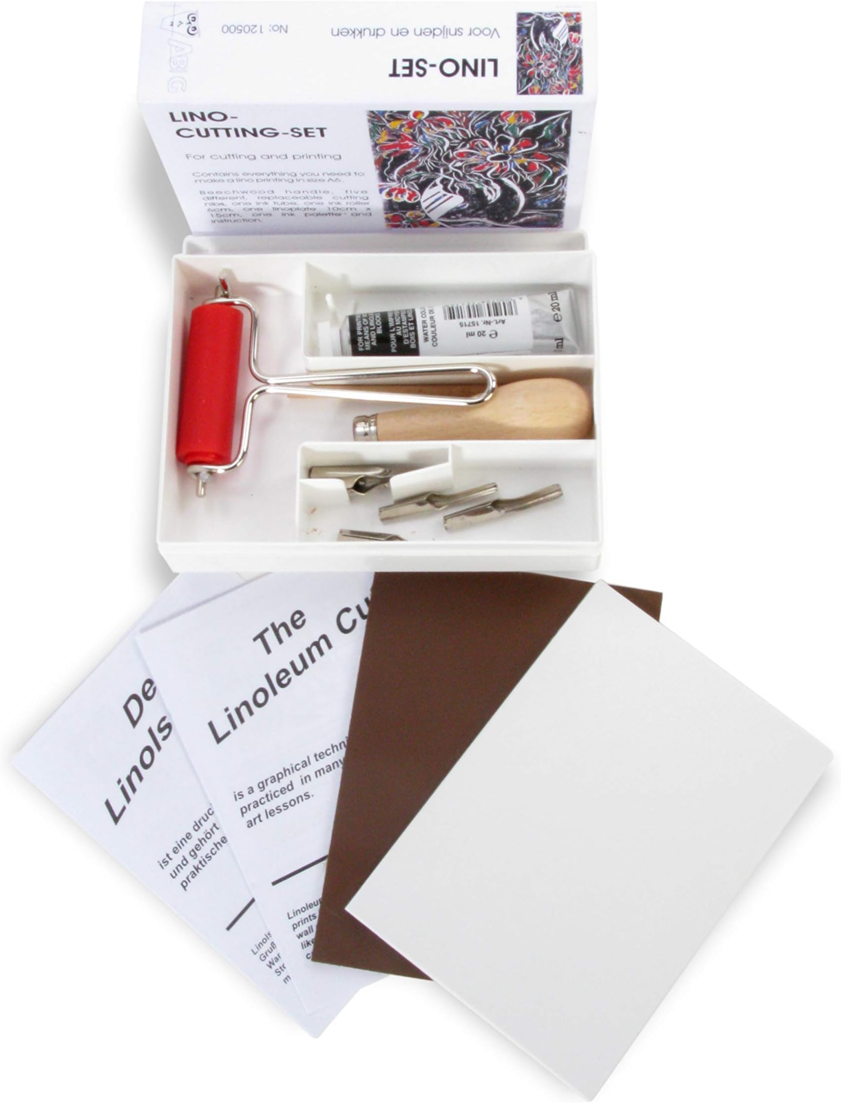 Abig Complete Lino Cutting Set - Linocut Printing Art Kit for Adults - Small, Non-Foldable