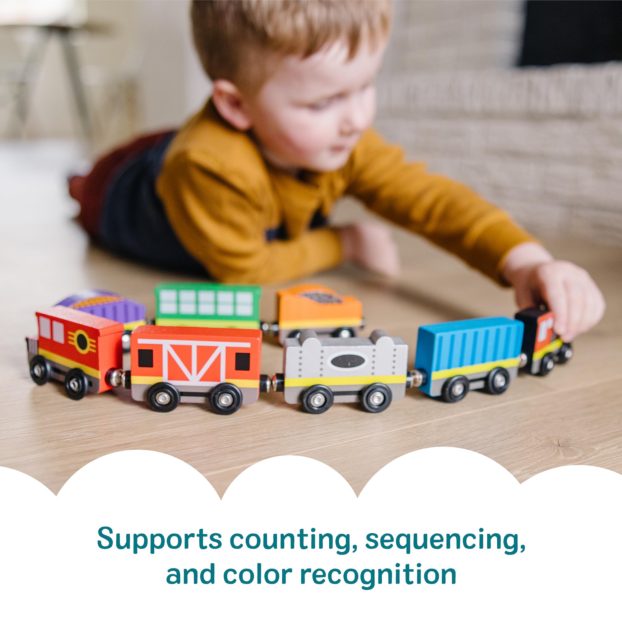 Melissa & Doug Wooden Train Cars Train