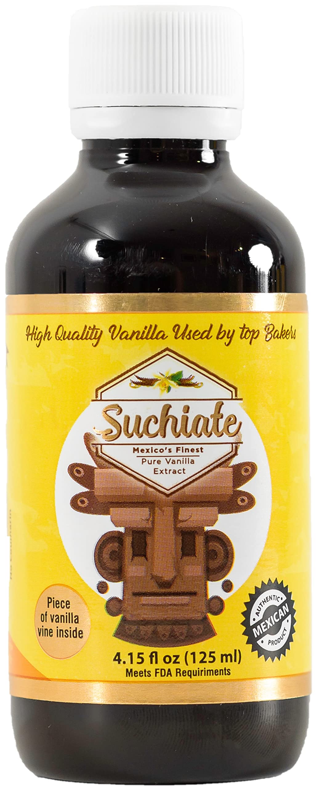 Suchiate Pure Vanilla | Mexican Vanilla for Baking and Desserts | Made with Real Vanilla Bean | Vainilla Mexicana Buena 4.15oz (125 ml)